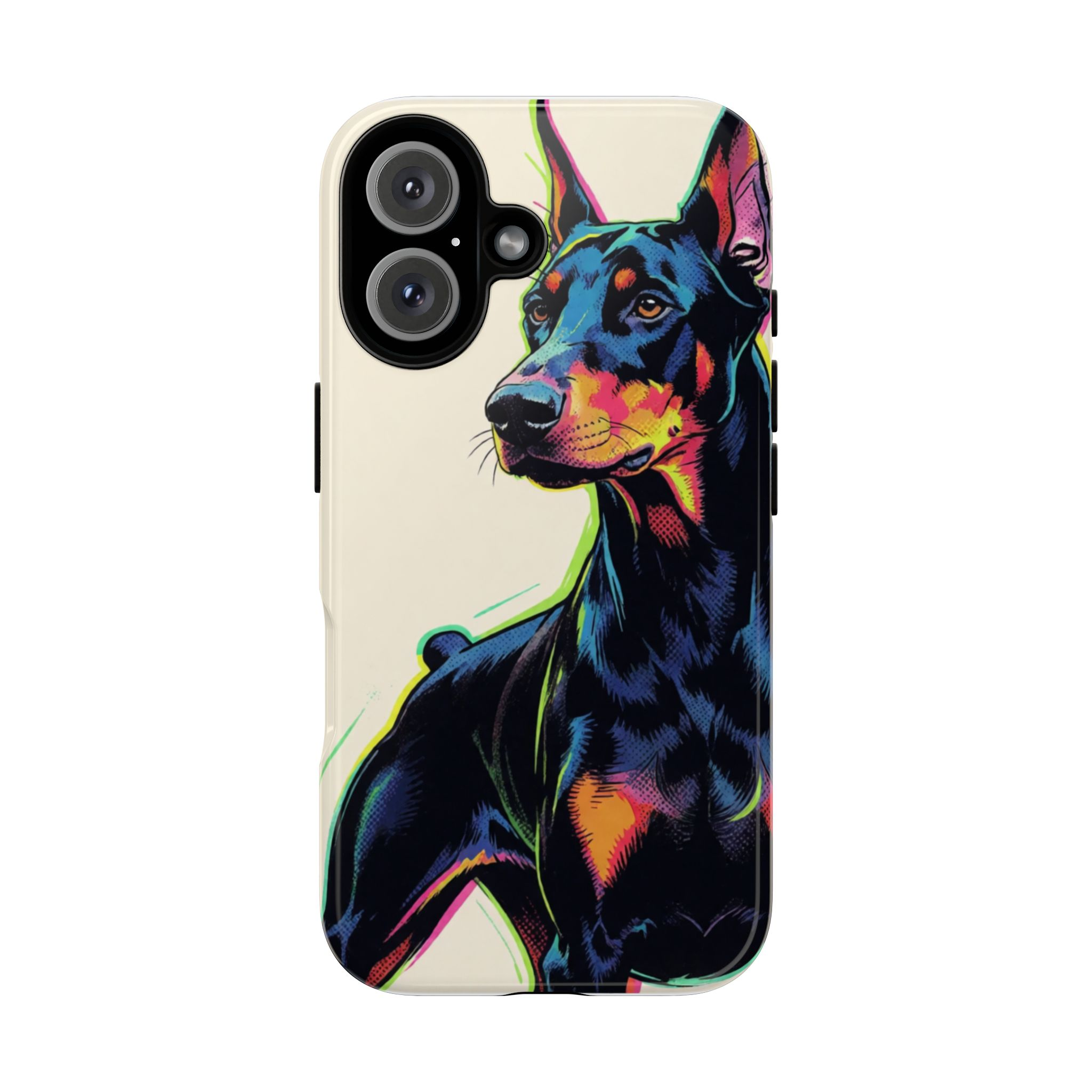 Doberman Pop Art Phone Case — Colorful Dog Protective Cover