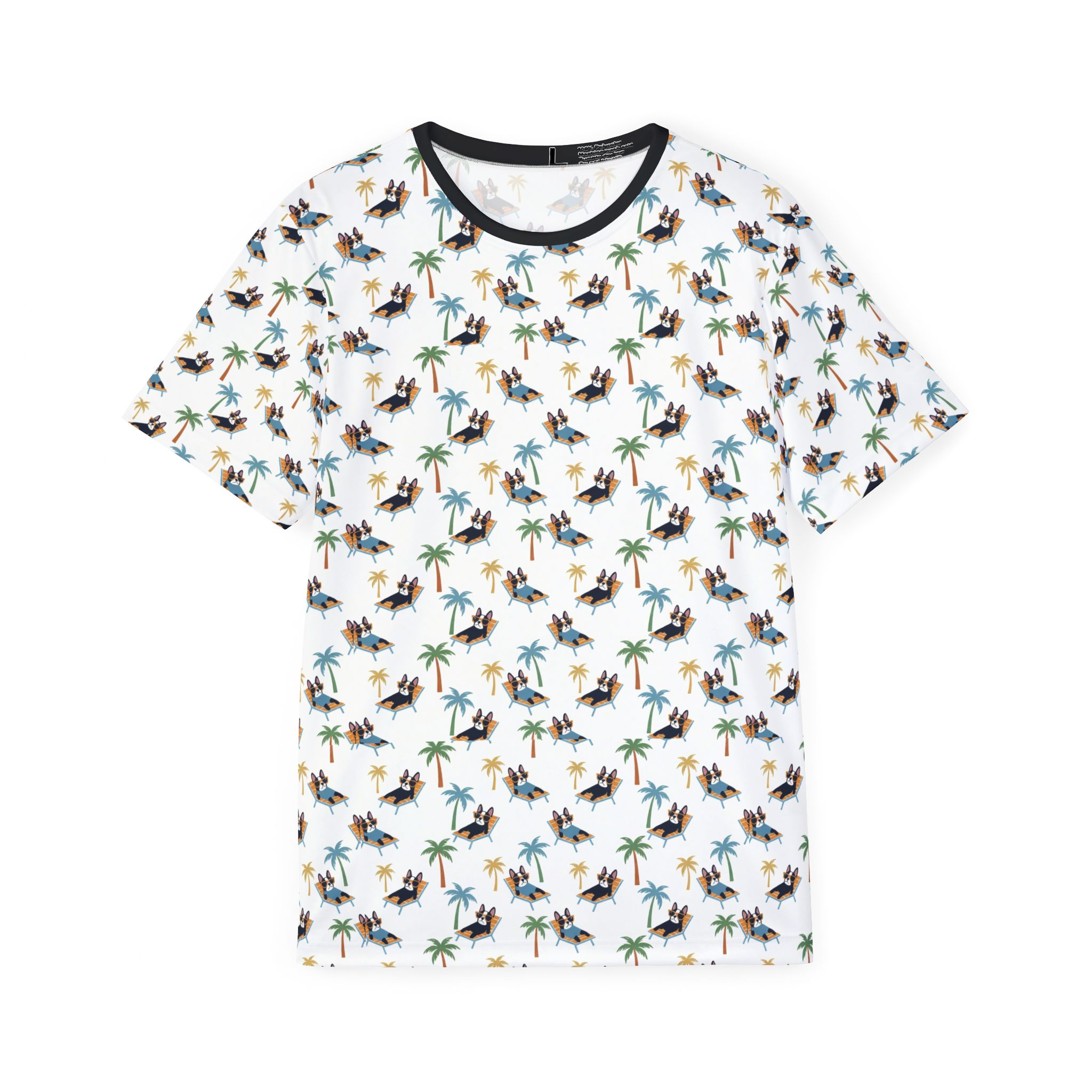 Tropical Palm Pattern Men's Sports Jersey — All-Over Print Athletic Tee
