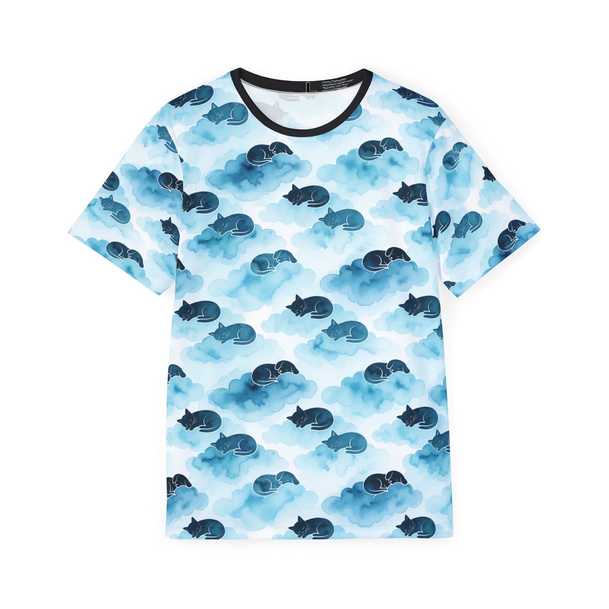 Men’s Sports Jersey – Blue Watercolor Fish Print